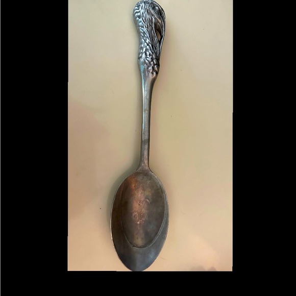 Thanksgiving Holiday Serving Spoon Pewter Turkey Head Handle 14" Vintage HTF - Picture 1 of 4